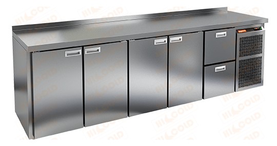 Холодильный стол HICOLD SN 11113 BR2 TN, бок, 3 ящика, 4 двери (-2...+10°С)